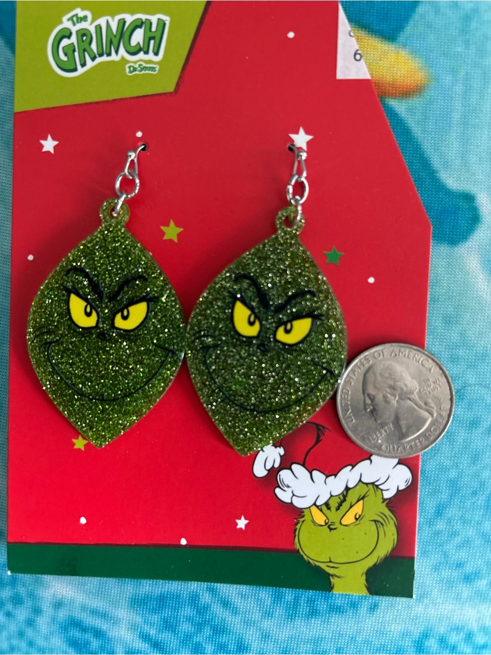 The Grinch Green Glitter Face Drop Earrings – Official Dr. Seuss